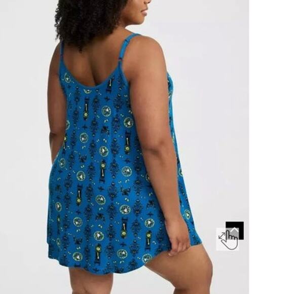 Torrid 2 (2X 18/20) Disney Haunted Mansion Punk Gothic Mini Sleep Lounge Gown‎ - Picture 4 of 4